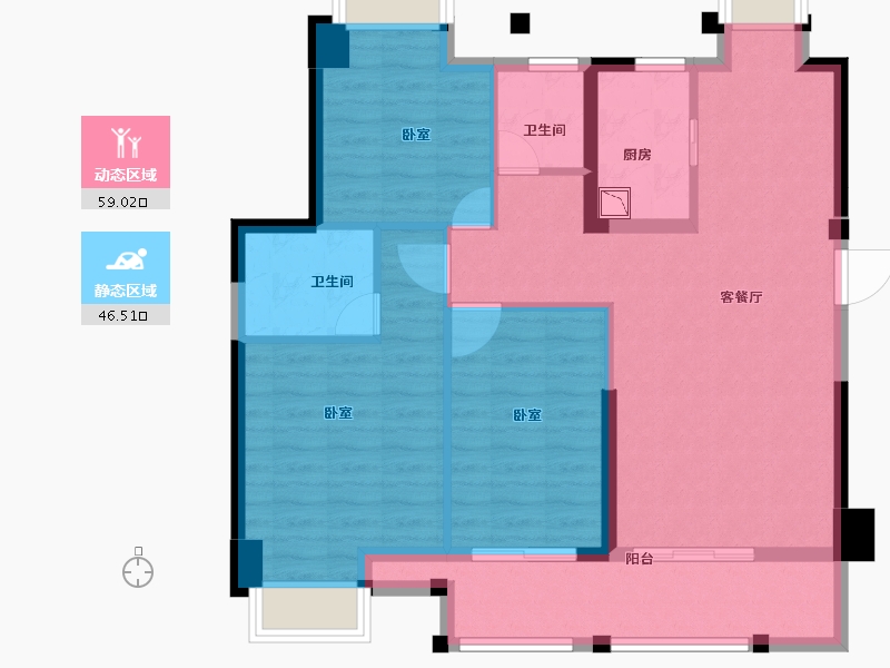 福建省-龙岩市-龙地·东尚湾-94.00-户型库-动静分区