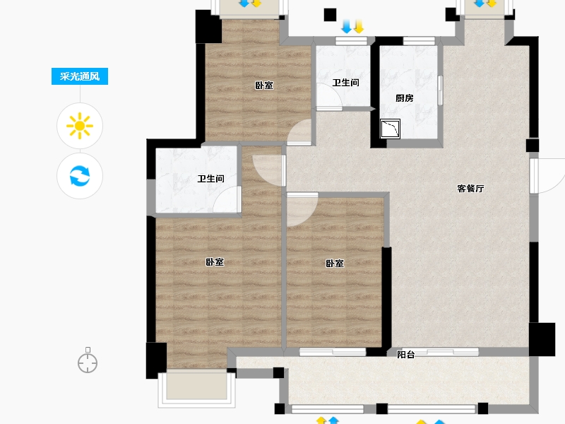 福建省-龙岩市-龙地·东尚湾-94.00-户型库-采光通风