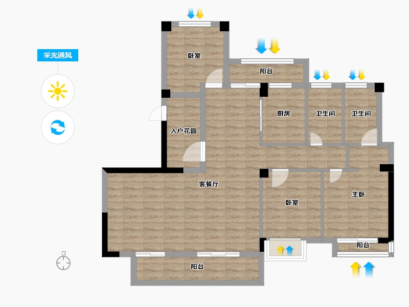 福建省-泉州市-保利城-98.35-户型库-采光通风