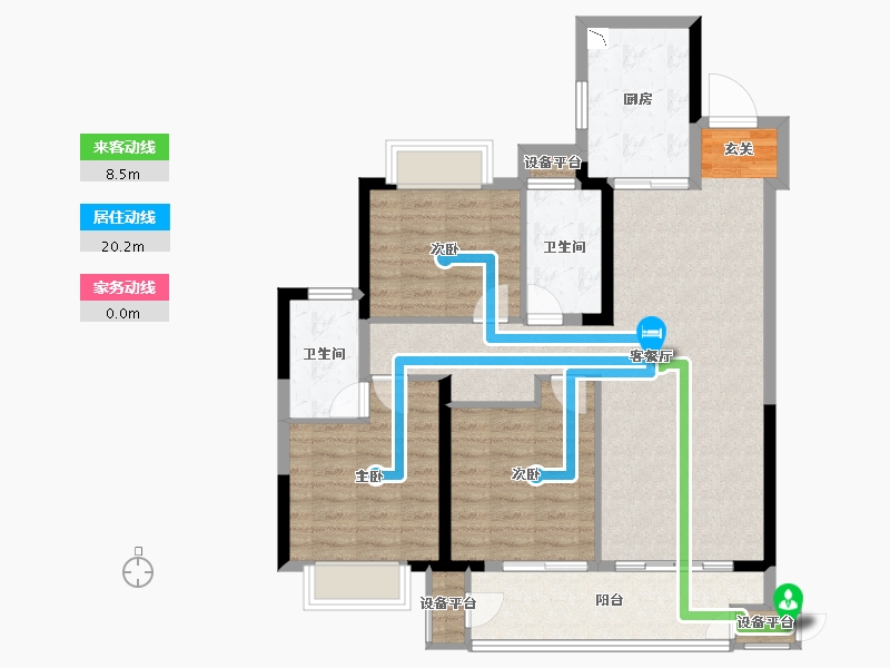 江苏省-常州市-新城金樾-98.32-户型库-动静线