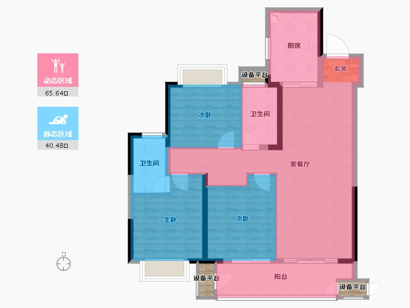 江苏省-常州市-新城金樾-98.32-户型库-动静分区