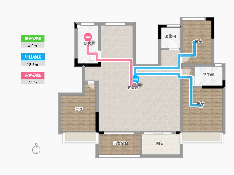 浙江省-湖州市-绿地新里铭庐公馆-114.30-户型库-动静线