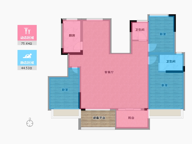 浙江省-湖州市-绿地新里铭庐公馆-114.30-户型库-动静分区