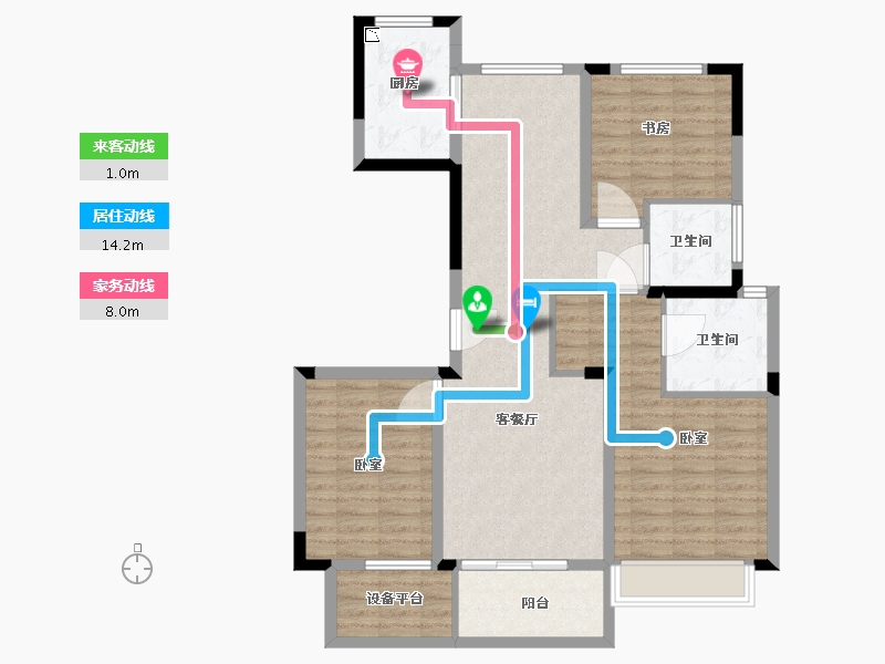 浙江省-湖州市-绿地新里铭庐公馆-102.00-户型库-动静线