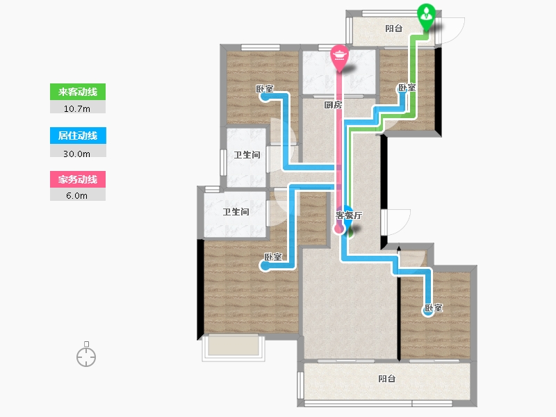 浙江省-温州市-旭辉东原吴越府-103.01-户型库-动静线