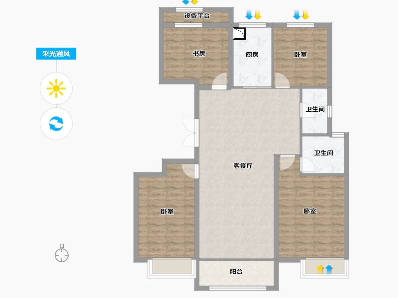 浙江省-湖州市-东升和府-110.38-户型库-采光通风