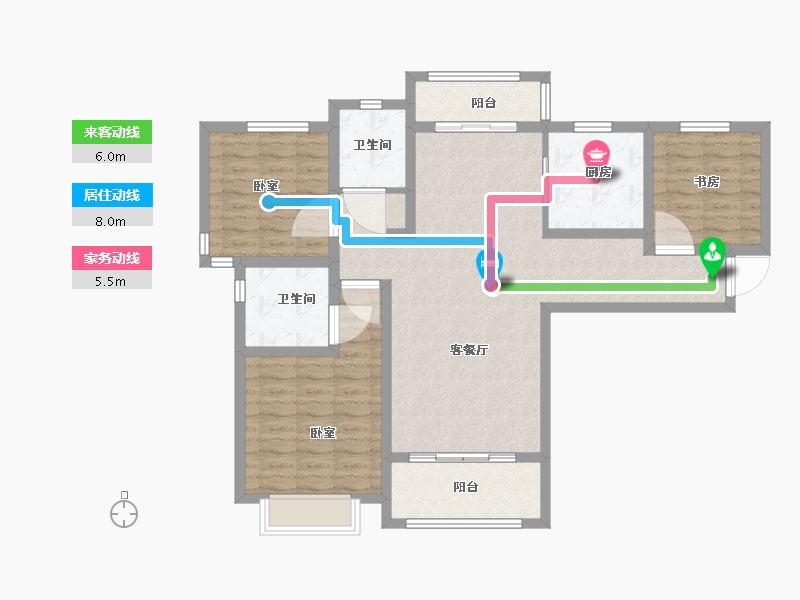 宁夏回族自治区-石嘴山市-颐和香醍湾-103.00-户型库-动静线