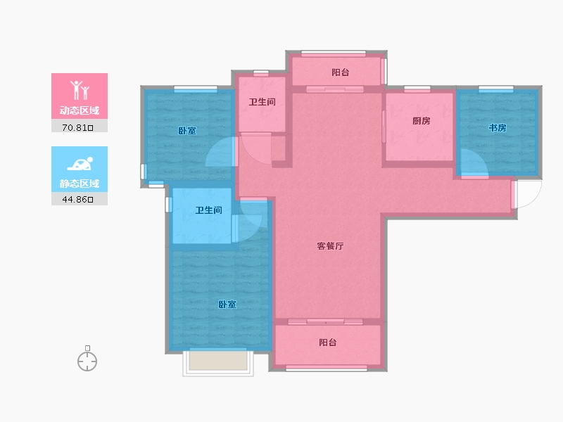 宁夏回族自治区-石嘴山市-颐和香醍湾-103.00-户型库-动静分区