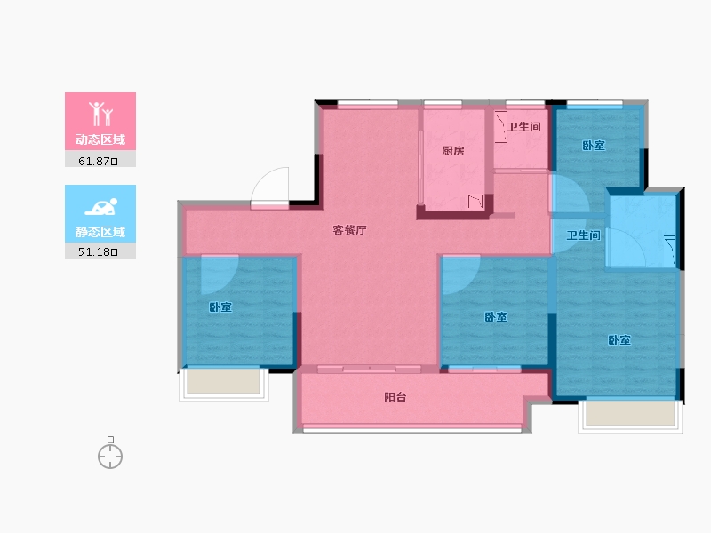 浙江省-丽水市-碧桂园黄金时代-101.00-户型库-动静分区