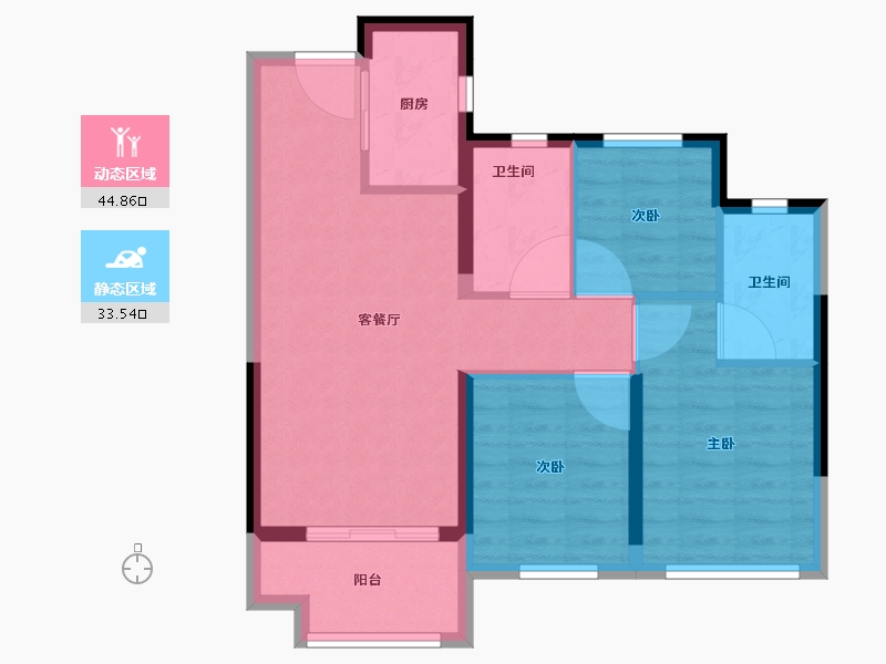 福建省-漳州市-金地宝嘉厦一城-69.99-户型库-动静分区