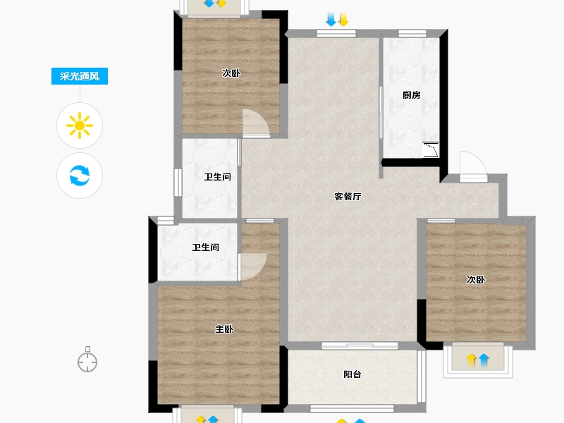 江西省-九江市-美的铂悦府-94.40-户型库-采光通风