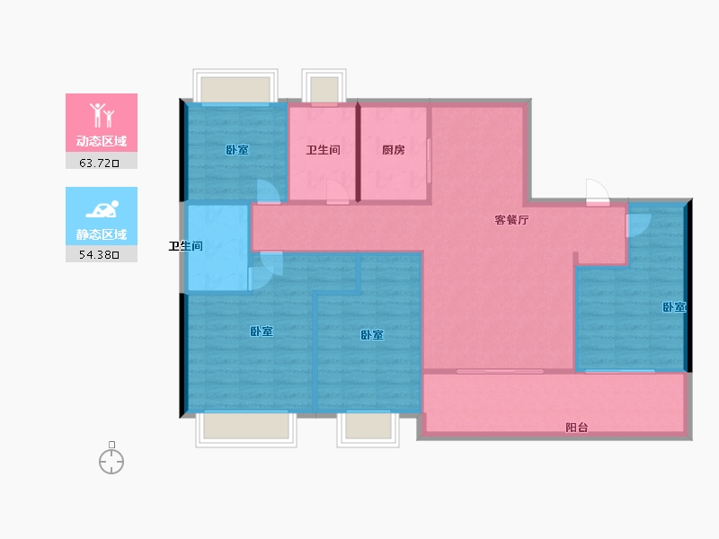 浙江省-温州市-瑞安蓝光雍锦湾-108.00-户型库-动静分区