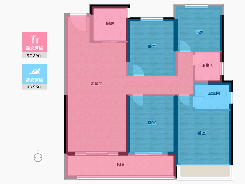 浙江省-温州市-大诚瓯江印象-94.99-户型库-动静分区