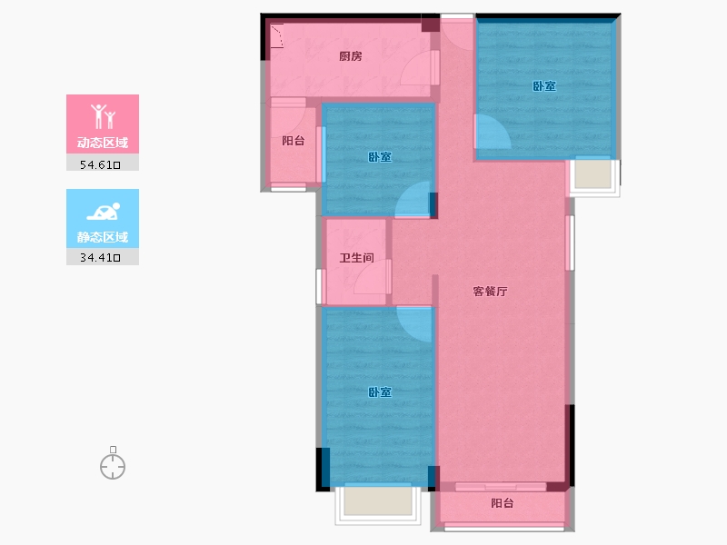 福建省-泉州市-安溪金沙水岸-79.45-户型库-动静分区