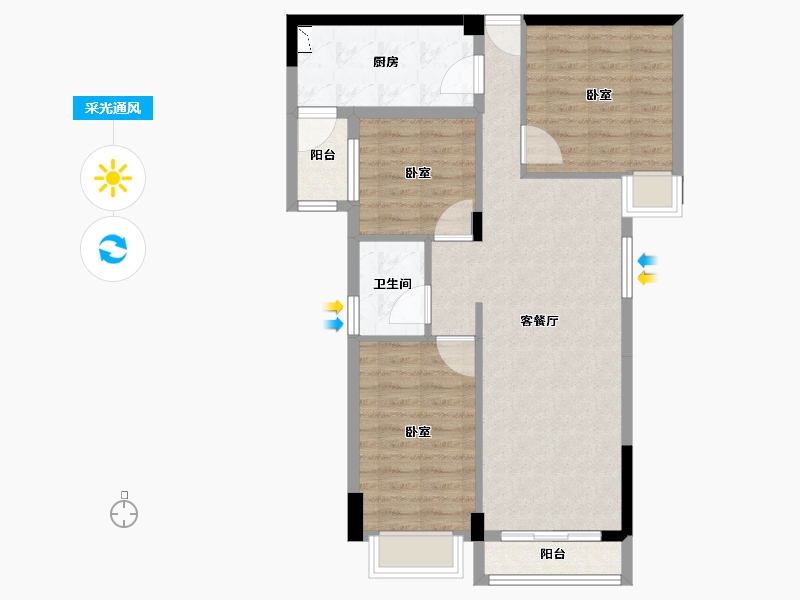 福建省-泉州市-安溪金沙水岸-79.45-户型库-采光通风