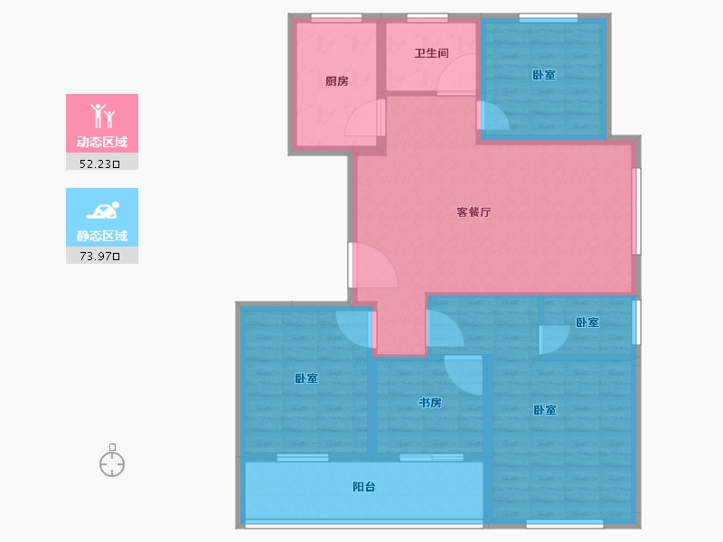 浙江省-绍兴市-大族阿里山庄-113.69-户型库-动静分区