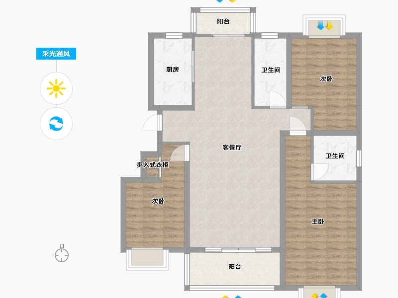 江西省-九江市-鼎翔珍珠湖-108.59-户型库-采光通风