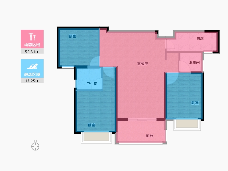 福建省-泉州市-城建水墨芳林-94.00-户型库-动静分区