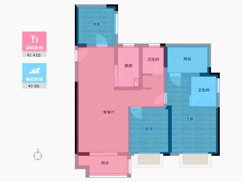 安徽省-合肥市-江山庐州印-72.72-户型库-动静分区