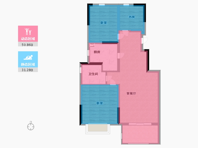 浙江省-宁波市-祥生·潮起云悦-72.99-户型库-动静分区