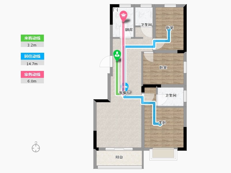 浙江省-宁波市-宝龙东望-78.00-户型库-动静线