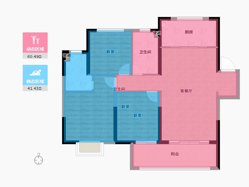 安徽省-淮南市-融创玉兰公馆-92.00-户型库-动静分区