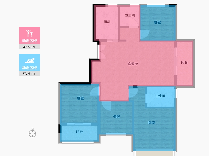 浙江省-湖州市-美颂现代城-91.31-户型库-动静分区