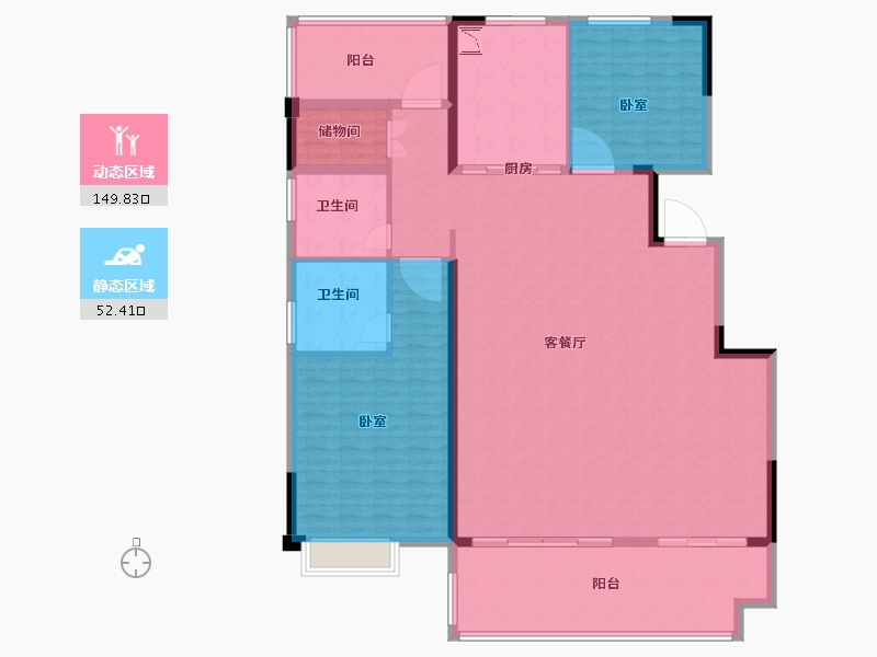 安徽省-合肥市-高速蜀西湖畔-187.00-户型库-动静分区