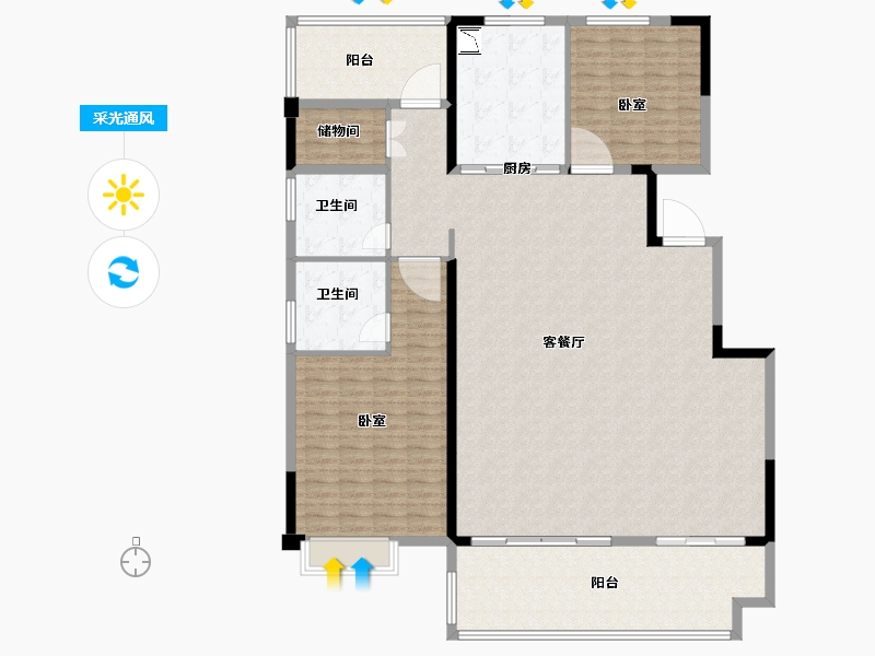 安徽省-合肥市-高速蜀西湖畔-187.00-户型库-采光通风