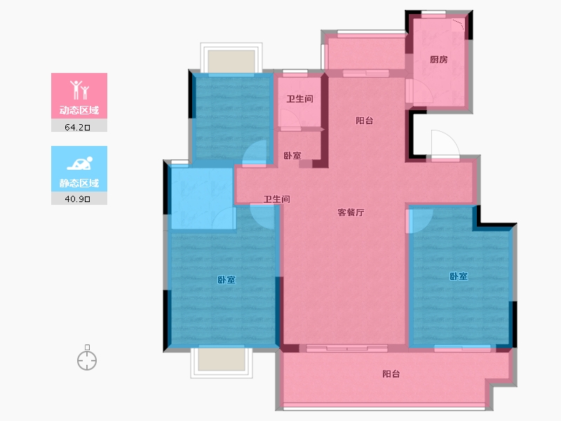 安徽省-淮南市-斌锋·江山印-93.20-户型库-动静分区