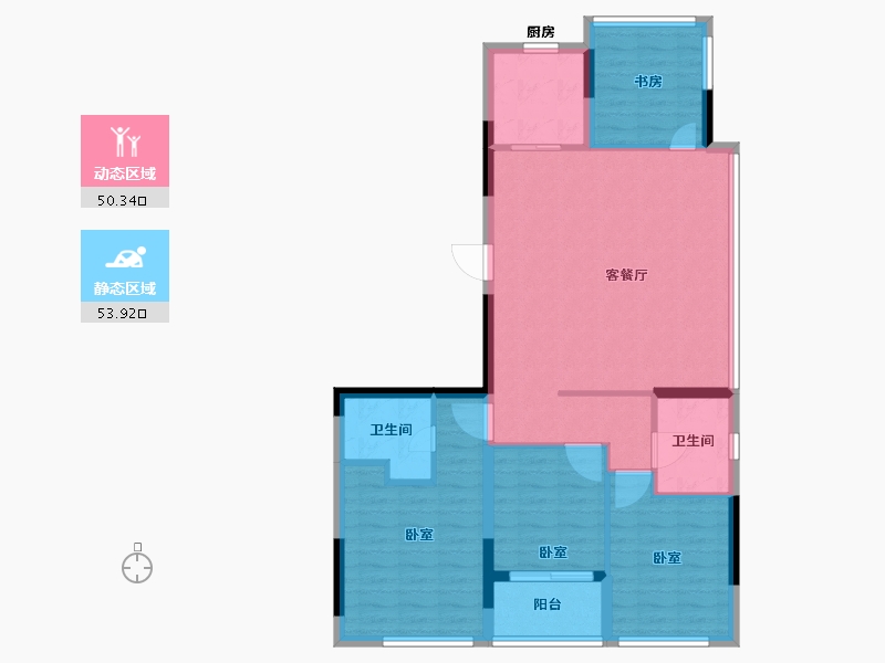 浙江省-杭州市-保亿麓语湖苑-93.99-户型库-动静分区