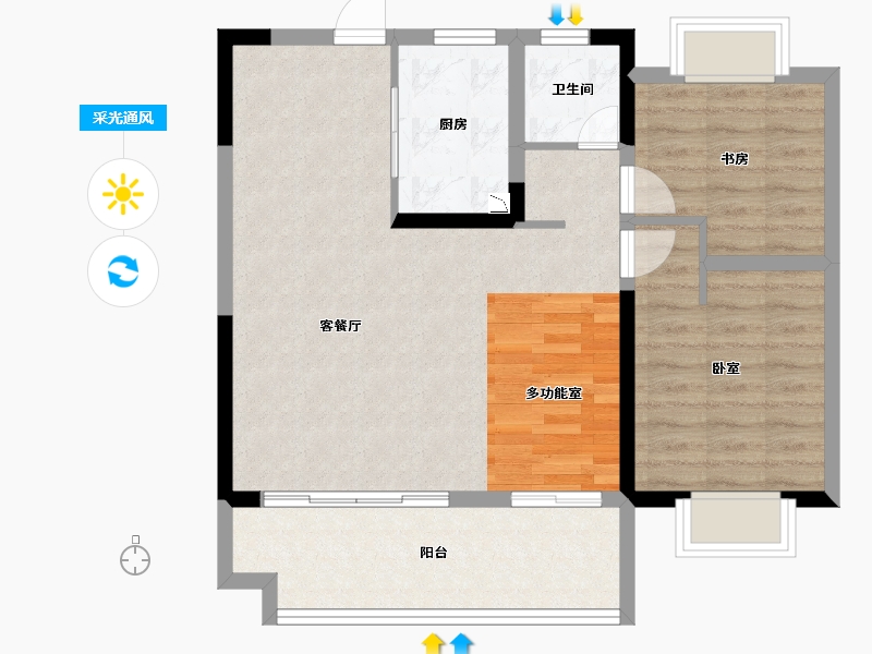 安徽省-淮南市-斌锋·江山樾-78.00-户型库-采光通风