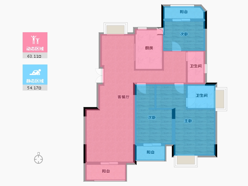 江西省-南昌市-正荣学府壹号-105.01-户型库-动静分区