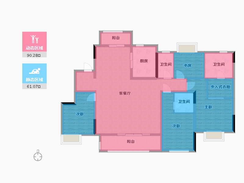 江苏省-南通市-富力院士廷-136.00-户型库-动静分区