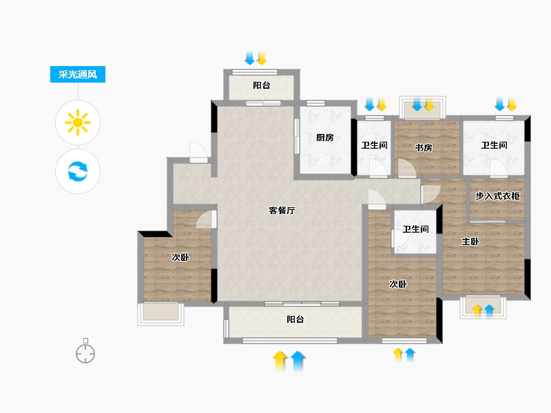 江苏省-南通市-富力院士廷-136.00-户型库-采光通风