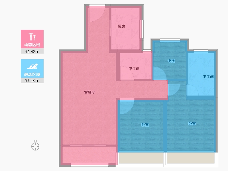 浙江省-金华市-新城云昱-77.00-户型库-动静分区