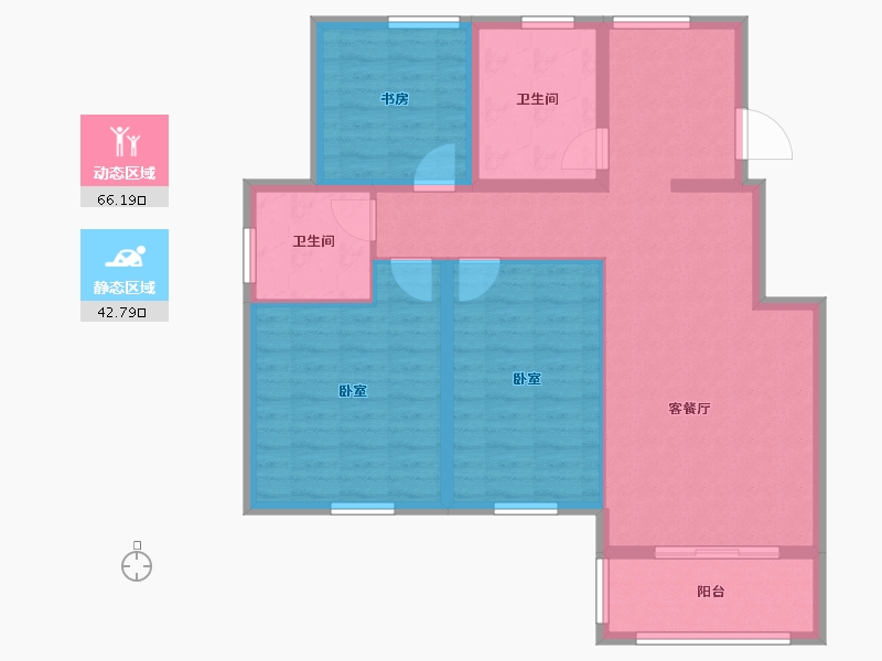 江苏省-苏州市-澳海胥江湾-98.00-户型库-动静分区