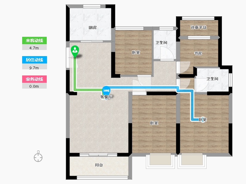 浙江省-湖州市-鸿翔中央府-100.00-户型库-动静线