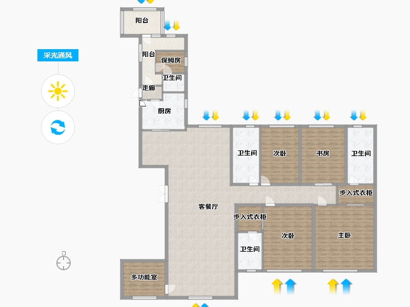 江西省-南昌市-商联中心住宅-242.00-户型库-采光通风