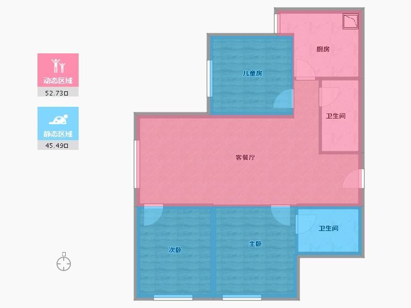 甘肃省-兰州市-云府158-88.15-户型库-动静分区