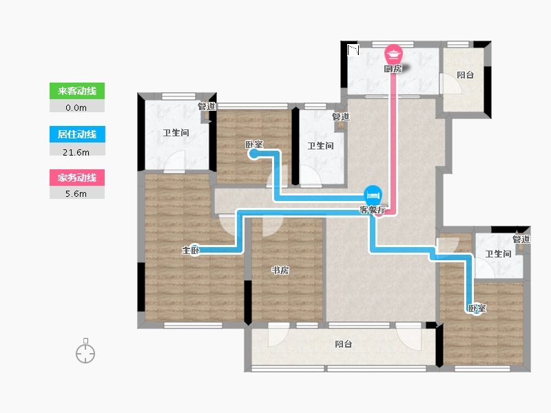 浙江省-宁波市-慈溪保利悦堂府-114.67-户型库-动静线