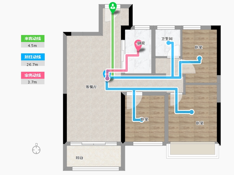 安徽省-芜湖市-卓瑞新里城-74.00-户型库-动静线