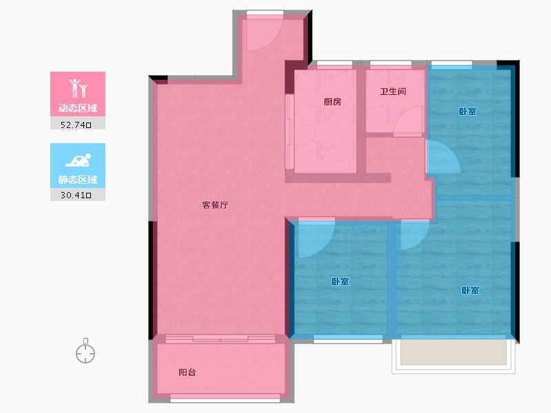 安徽省-芜湖市-卓瑞新里城-74.00-户型库-动静分区