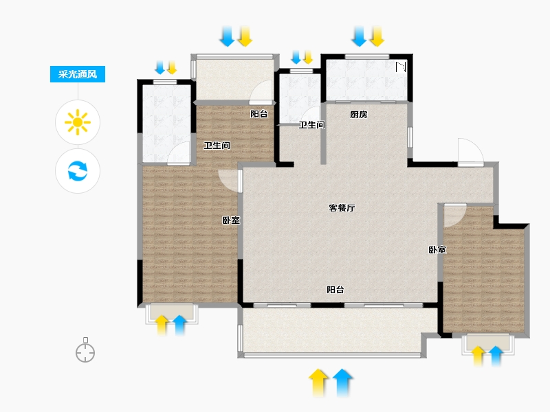 安徽省-合肥市-高速蜀西湖畔-213.00-户型库-采光通风