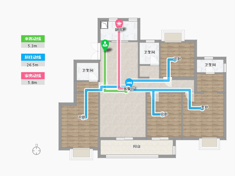 江苏省-南通市-香江翡翠观澜-114.00-户型库-动静线