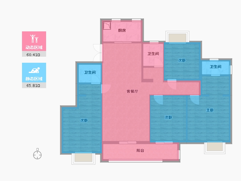 江苏省-南通市-香江翡翠观澜-114.00-户型库-动静分区