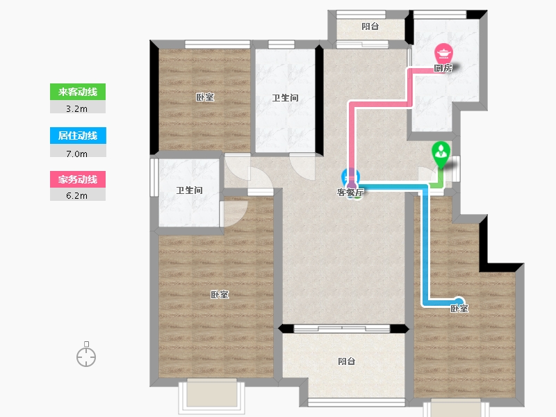 浙江省-杭州市-千岛湖嘉苑-97.46-户型库-动静线