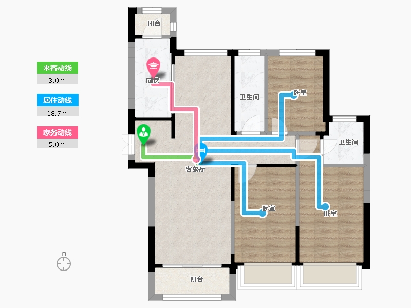 浙江省-嘉兴市-诚恒世嘉铭园-72.00-户型库-动静线