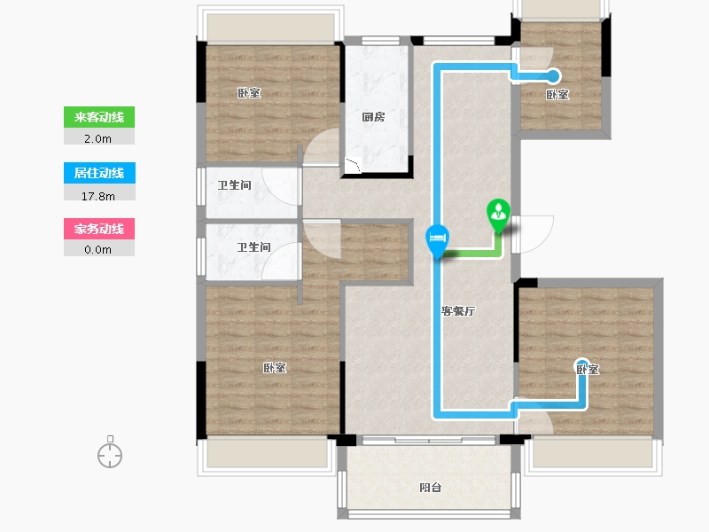 浙江省-丽水市-碧桂园翡翠公馆-112.01-户型库-动静线