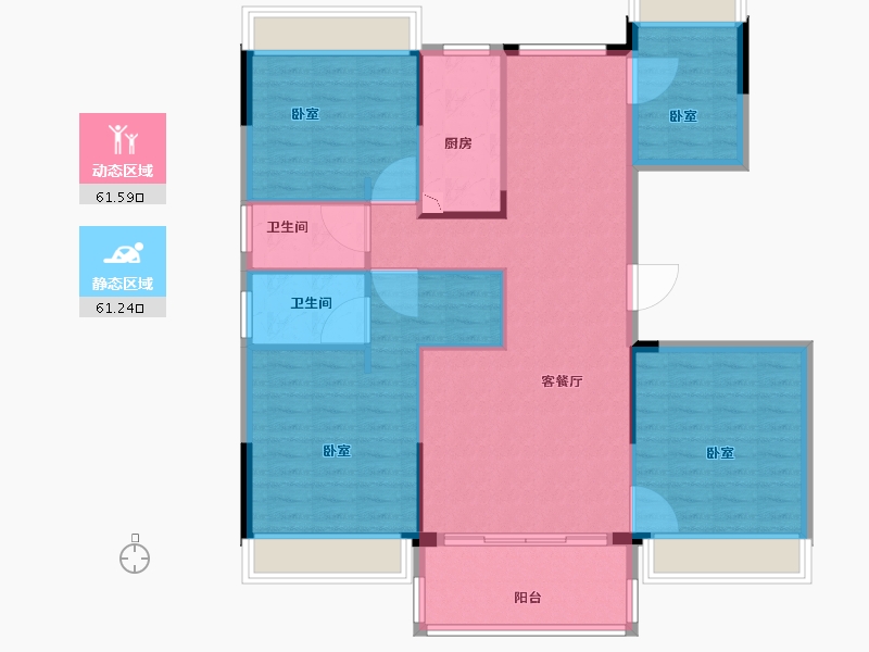 浙江省-丽水市-碧桂园翡翠公馆-112.01-户型库-动静分区